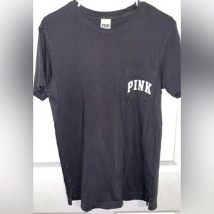 PINK Victoria's Secret Charcoal Tee with White Logo
